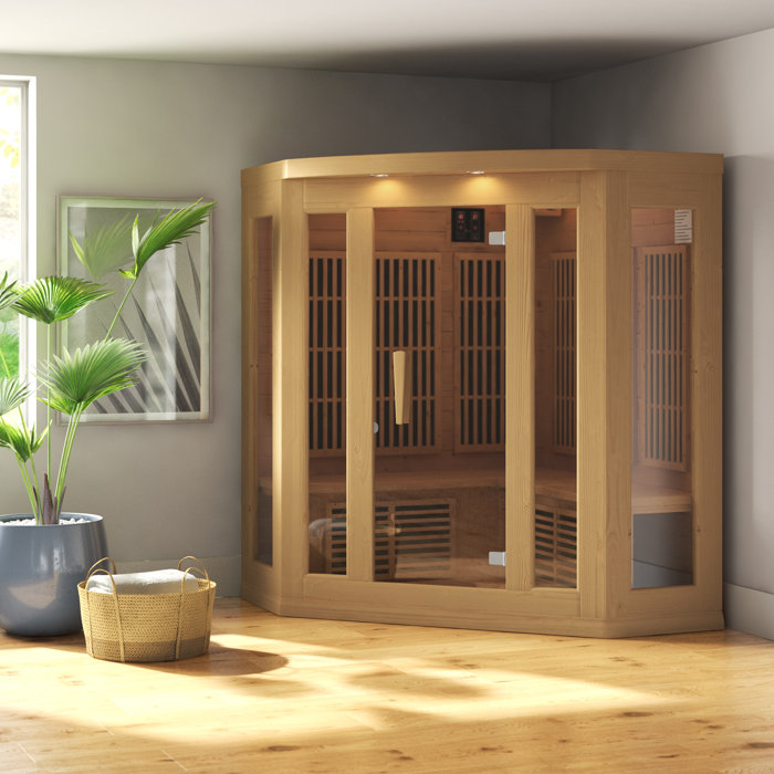 Dynamic Infrared Maxxus 3 Person Indoor FAR Infrared Sauna in Hemlock